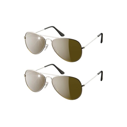 Eagle Eyes - Pilot Solbriller sett med 2 - Sølv Eagle Eyes - Pilot Solbriller sett med 2 - Sølv