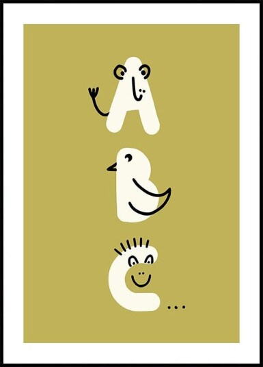 ABC kidult Illustration Khaki Plakat Plakat / 40x50cm