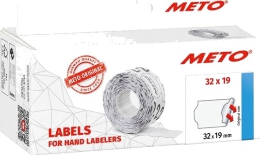 Prisetiket Meto Non.Perm. 32X19mm Hvid Pakke A 5 Stk