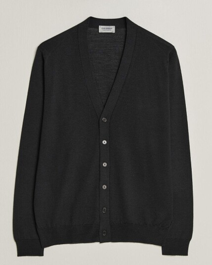 John Smedley Bradrick Extra Fine Merino Cardigan Black