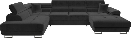 Gabina Sofa med Divan og Sjeselong 4 seter   Svart