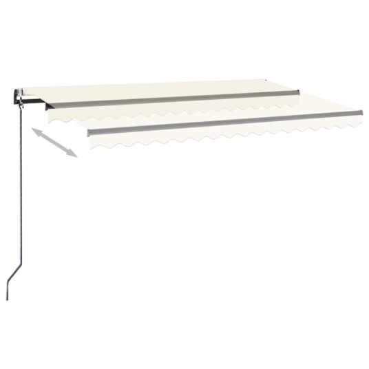 vidaXL Automatisk markise med vindsensor og LED 500x300 cm kremhvit