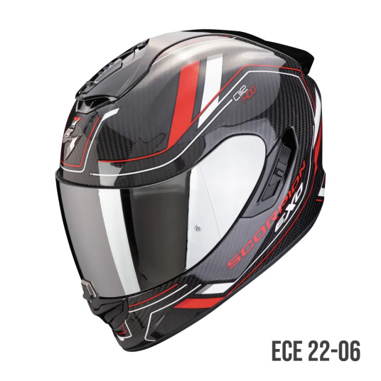 Scorpion MC-Hjelm EXO-1400 Carbon Air Mirage Rød M