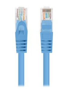 Lanberg - Koblingskabel - 1 M - 5.4 Mm - U/Utp Uskjermet - Cat 6 - Flertrådet - Ral 5012 Blå (En Pakke 10)