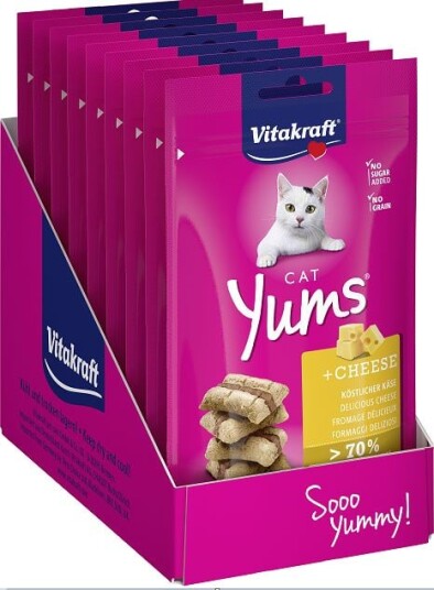 Vitakraft Cat Yums Ost 3 x 40 g - Katt Godbiter med Kjøtt