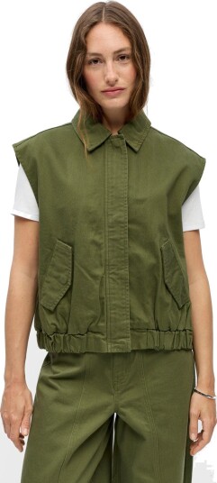 Object Objnanda S/L Lo Waistcoat 146 Khaki green 34