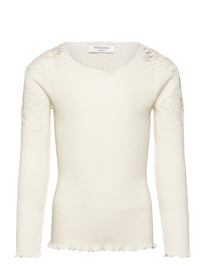 Rosemunde Kids Rkbaybay Ls Blouse W/ Lace - Cream - 176