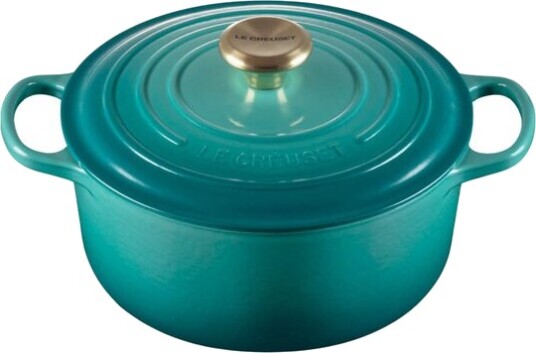 Le Creuset Signature støpejernsgryte rund 24 cm 4,2L Bleu Riviera Le Creuset Signature støpejernsgryte rund 24 cm 4,2L Bleu Riviera
