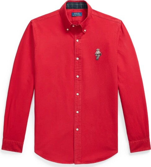 Polo Ralph Lauren Custom Fit Polo Bear Oxford Shirt 7437B RL2000 RED M