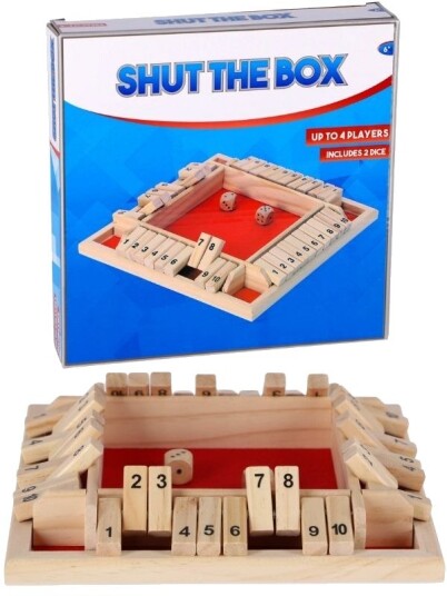 Shut The Box For 4 Klassisk Brettspill Med Terninger Og Telleremser