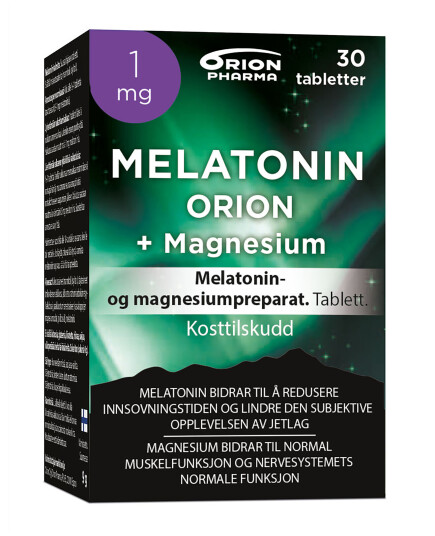 Orion Melatonin Orion Tablett 1mg + Magnesium, 30 tabletter Orion Melatonin Orion Tablett 1mg + Magnesium, 30 tabletter