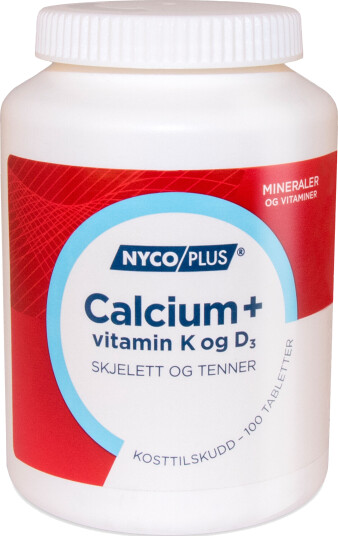 Nycoplus Calcium + vitamin K og D3 100 tabletter Nycoplus Calcium + vitamin K og D3 100 tabletter
