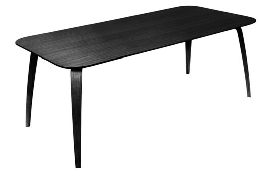 Gubi rektangulært spisebord Black stained ash
