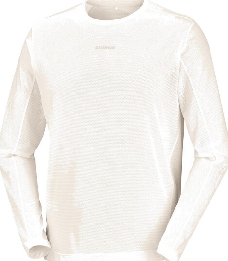 Salomon Shakeout Core Graphic Ls Tee M Whisper White/pink Frosting/icy Pin M