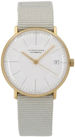 Junghans Dameklokke 27/7006.02 Max Bill Hvit/Tekstil Ø34 mm