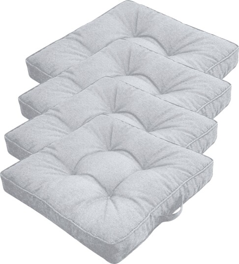 Nordstrand Home Futon pute pakke til hagestol 4 stk.   7 cm myke puter   Grå hageputer til utendørs bruk   Måler 50x50 cm   Nordstrand Home stolputer