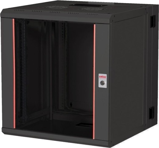 Roline 26.21.0182 Veggmonterbar Hylle 12U 50 Kg Nøkkellås Rack Skinner 34.9 Kg