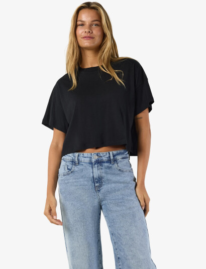 NOISY MAY Nmalena S/S O-Neck Semicrop Top Fwd Noos - Black - XL