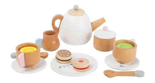 Small Foot - Wooden Tea Set with Play Food 17 pcs