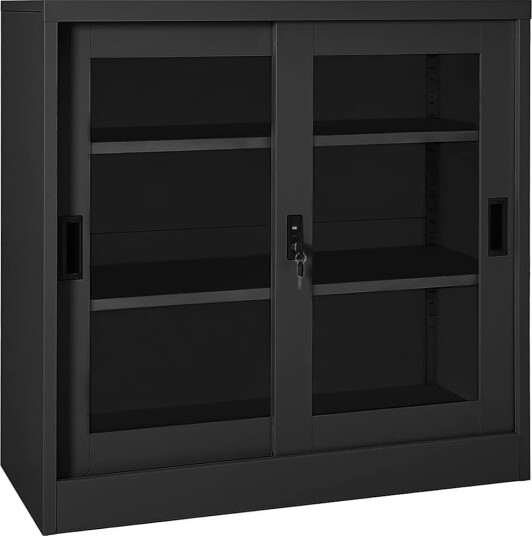 vidaXL Skap med skyvedør 90x40x90 cm stål antrasitt