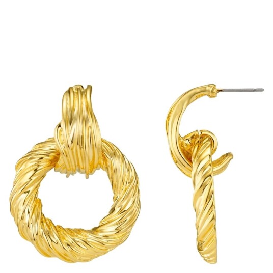 Orelia Statement Textured Door Knocker Earrings