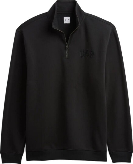 GAP Relaxed Gap Logo Quarter Zip Sweatshirt   MOONLESS NIGHT   M