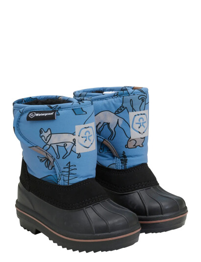 Color Kids Boots W. Wool & Wp Aop   Blue   28