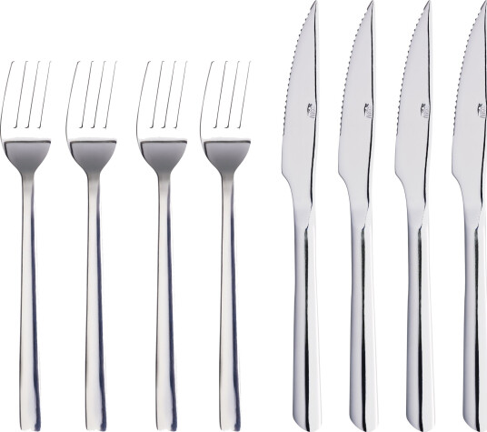 Aida Raw grillbestikk 8 deler Blankpolert rustfritt stål