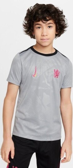 Chelsea Trenings T Skjorte Dri FIT Academy Pro Pre Match 3.   Grå/Svart/Rosa Barn   Nike størrelse M: 137 147 cm