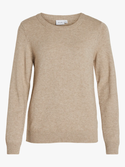Vila Ril O-Neck Long Sleeve Knit Top Beige XXL Vila Ril O-Neck Long Sleeve Knit Top Beige XXL