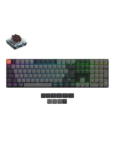 Keychron K5 V2 RGB Trådløst Gamingtastatur Low Profile 2.0 Nordisk Svart