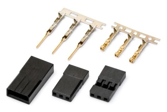 DynoMax B9524 Servo Connector JR/Universal gold plated pair
