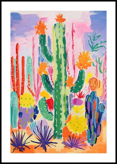 Colorful Cactus Garden Plakat Plakat / 100x150cm