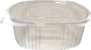 Plastbæger Verive 750 Ml Oval Hængslet Låg 172X144x62 Mm Rpet Klar,10 Ps X 50 Stk/Krt