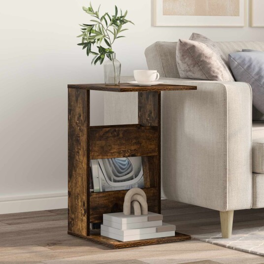 vidaXL Sidetabell Røkt eik 40 x 35 x 60,5 cm Konstruert tre
