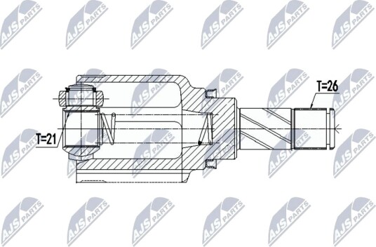 Nty Drivknute drivaksel NTY NPW RE 064