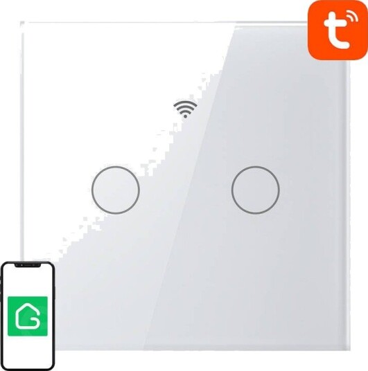 Gosund Sls2 Smart Dobbel Lysbryter - Wifi, Touch - Hvit Gosund Sls2 Smart Dobbel Lysbryter - Wifi, Touch - Hvit