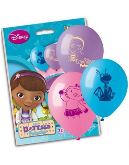 10 stk Lilla Turkis og Rosa Ballonger Doc McStuffins
