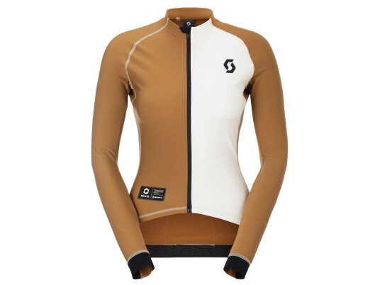 SCOTT RC Pro Warm LS Remix sykkeltrøye Bread Brown/Cotton White dame