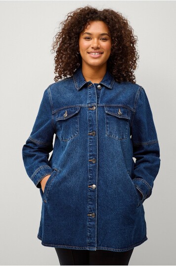 Ellos Plus Collection Skjortejakke i denim Blå