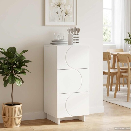 vidaXL Skjenk Hvit 33,5 x 34,5 x 75 cm Konstruert tre