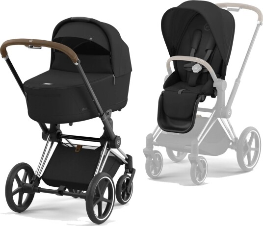 Cybex e Priam Chrome Brown/Sepia Black Barnevogn