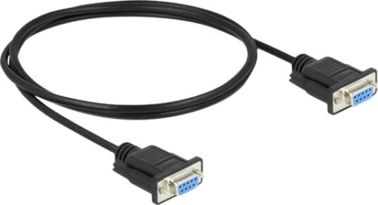 Delock Null Modem Kabel Db 9 Hunn Til Db 9 Hunn 1 M Tommelskruer Svart