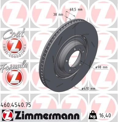 Bremseskive ZIMMERMANN 460.4540.75