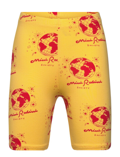 Mini Rodini Society Aop Bike Shorts Yellow 104/110