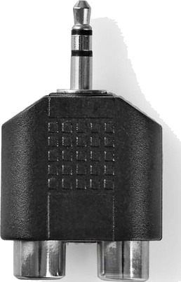 Nedis Stereo Audio Adapter | 3.5 mm Han | 2x RCA Hun | Nikkel belagt | Rett | ABS | Sort | 1 stk. | Boks