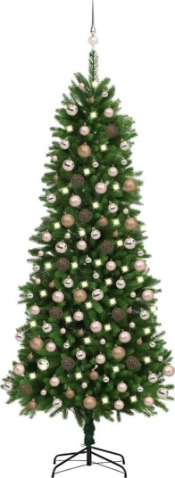 vidaXL Kunstig juletre med LED og kulesett 240 cm grønn
