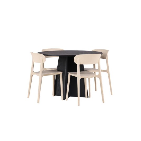Venture Home Spisegruppe Venture Home Bootcut Ø110 cm med 4 Åstol Stoler GR23266