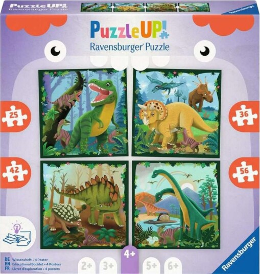 Ravensburger Up Puslespill 25/36/42/56 Brikker Dinosaurer