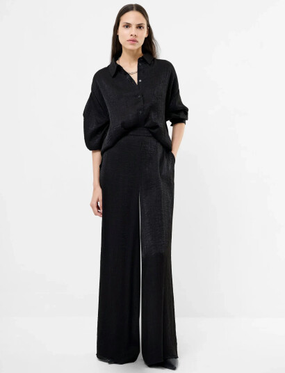 French Connection Terry Crinkle Trouser - Black - S